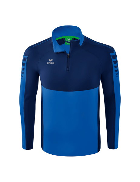 Erima Sport-Langarmshirt Six Wings Trainingstop (100% Polyester, Stehkragen, 1/2 Zip) royalblau/navyblau Herren